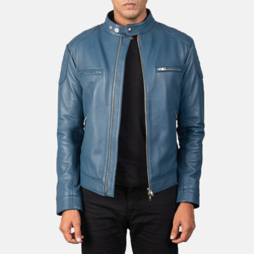 Green Biker Leather Jacket