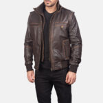 Lazlo Brown Leather Bomber Jackets